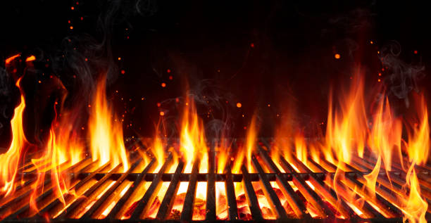Fuego directo y fuego indirecto; imagen del fuego directo en una parrilla argentina